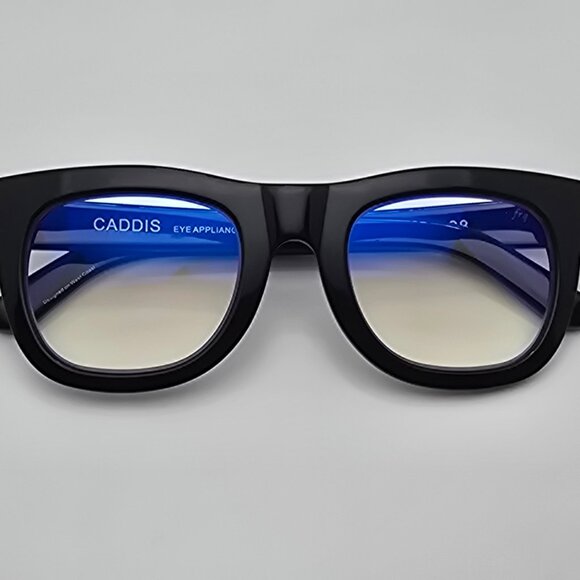 Caddis Eye Appliances D28 Gloss Black Thick Frame +1.50 FRQ Lens Reading Glasses - Picture 13 of 16